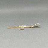 Estate 14K TT Gold 0.02ct I/SI2 Diamond Cross Pendant