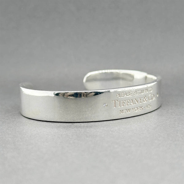 Estate Tiffany & Co. SS Return To Diamond Cuff Bracelet
