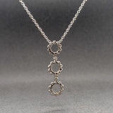 Estate 14K W Gold 0.32ctw H-I/SI2-I1 Diamond 3 Circle Pendant