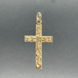 Estate 14K Y Gold 41.3mm Cross Pendant