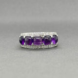 Estate 14K W Gold 3.05ctw Amethyst & 0.19ctw Diamond Ring