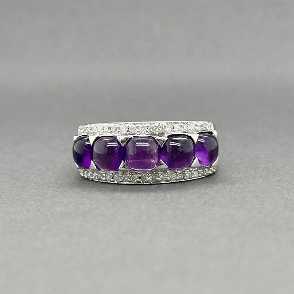 Estate 14K W Gold 3.05ctw Amethyst & 0.19ctw Diamond Ring