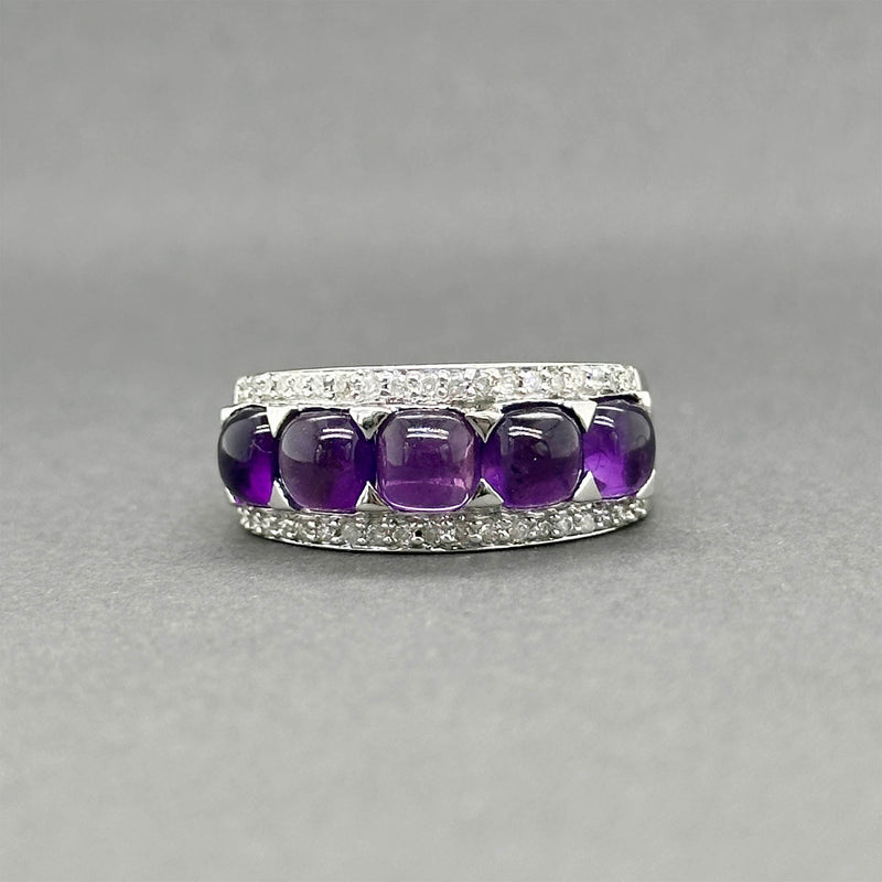 Estate 14K W Gold 3.05ctw Amethyst & 0.19ctw Diamond Ring