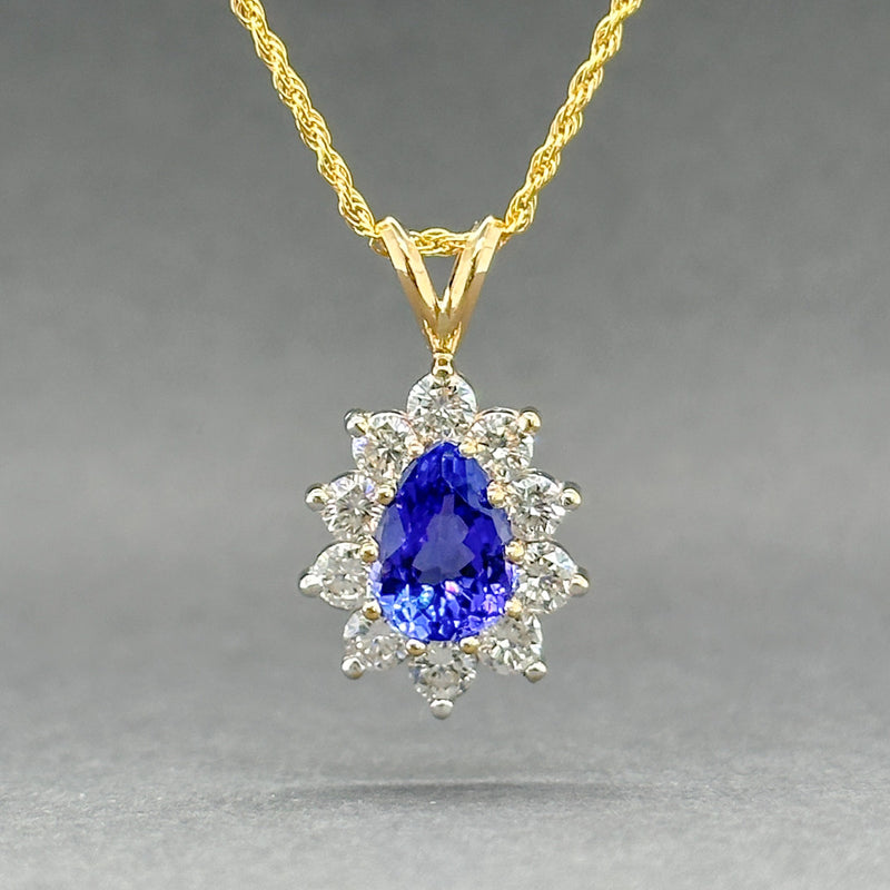 Estate 14K Y Gold 1.88ct Tanzanite & 1.17ctw Diamond Pendant