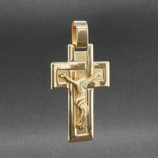 Estate 18K Y Gold 33.26mm Crucifix Pendant