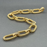 Estate 18K Y Gold 13.0mm Knurled Cable Bracelet