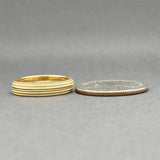 Estate 18K Y Gold 4.35mm Set of 2 Milgrain Rings