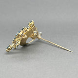 Estate 18K Y Gold & Plat 4.17ctw Sapphire & Diamond Brooch