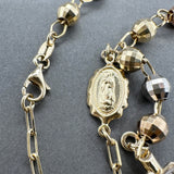 Estate 14K Tri Color Gold Rosary Bracelet