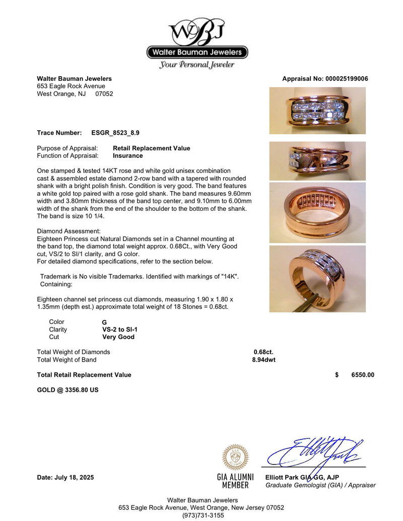 Estate 14K TT Gold 0.68ctw Diamond Ring