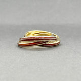 Estate 18K Y Gold Enamel Rolling Ring