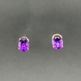 Estate 14K Y Gold Oval Amethyst Stud Earrings