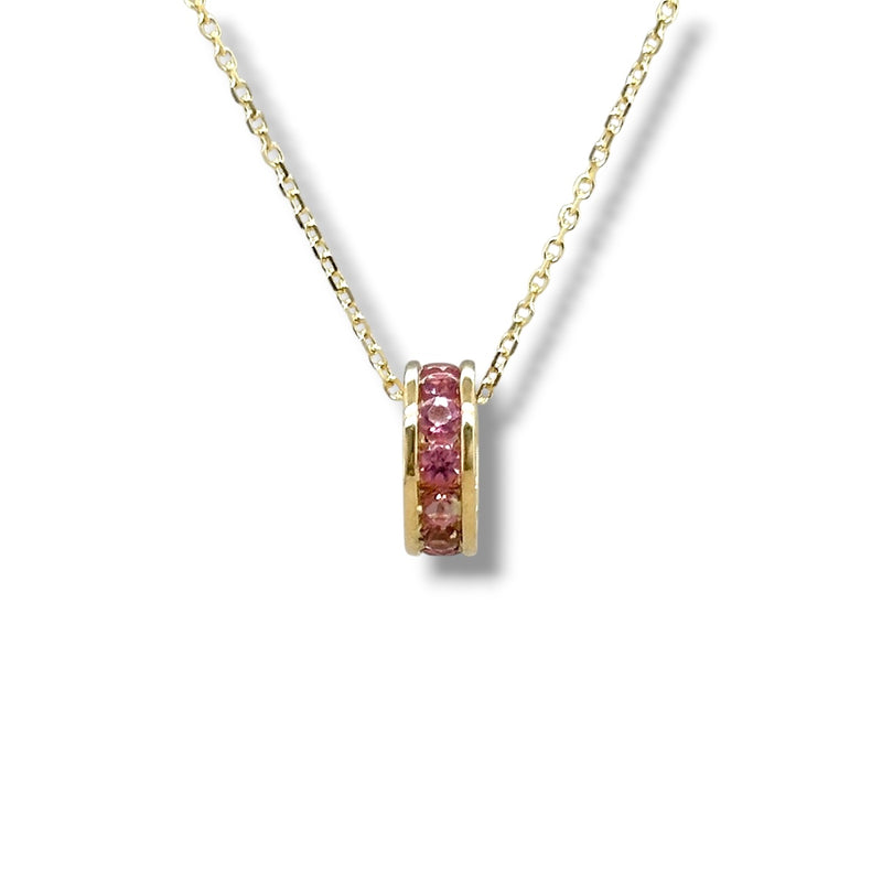 14K Y Gold 0.39ctw Purple Tourmaline Rondell Pendant