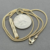 Estate 14K Y Gold Twisted Bar Lariat Necklace