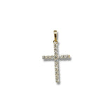 14K Y Gold 0.25ctw G/I1 Prong Set Diamond Cross