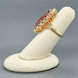 Estate 18K Y Gold 6.80ct Garnet & 1.04ctw Diamond Ring