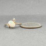 Estate 14K Y Gold 0.66ct Opal & 0.04ctw Diamond Ring