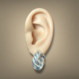 Estate David Yurman SS Sculpted Cable Hoop Earrings