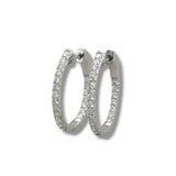 14K W Gold 1.00ctw G-H/SI2 23mm Oval In/Out Diamond Hoop Earrings