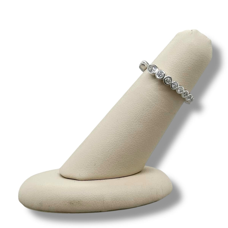 14K W Gold 0.50ctw G/SI1 Bezel Set Pear and Round Open Diamond Eternity Band