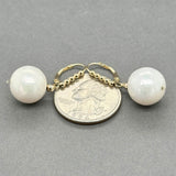 Estate 14K Y Gold South Sea Pearl Dangle Earrings