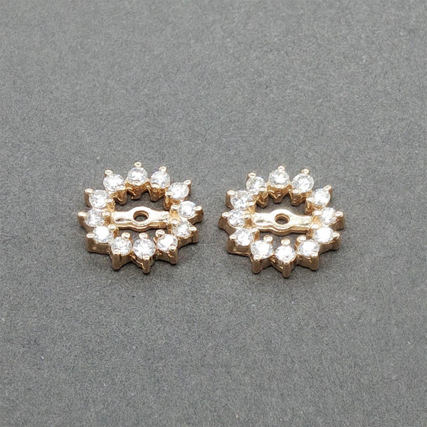 Estate 14K Y Gold 0.42ctw Diamond Earring Jackets