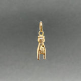 Estate 18K Y Gold Mano Cornuto Pendant