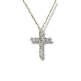 14K Y Gold 0.37ctw F/VS1 Lab-Created Diamond Cross