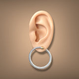 Estate David Yurman SS 18 Cable Torque Hoop Earrings