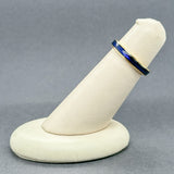 Estate 18K Y Gold Navy Enamel Ring