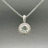 Estate David Yurman SS Prasiolite & Diamond Albion Pendant
