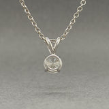 Estate 14K W Gold 0.88ct I/I1 Diamond Solitaire Pendant