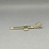 Estate 14K Y Gold 34mm Cross Pendant