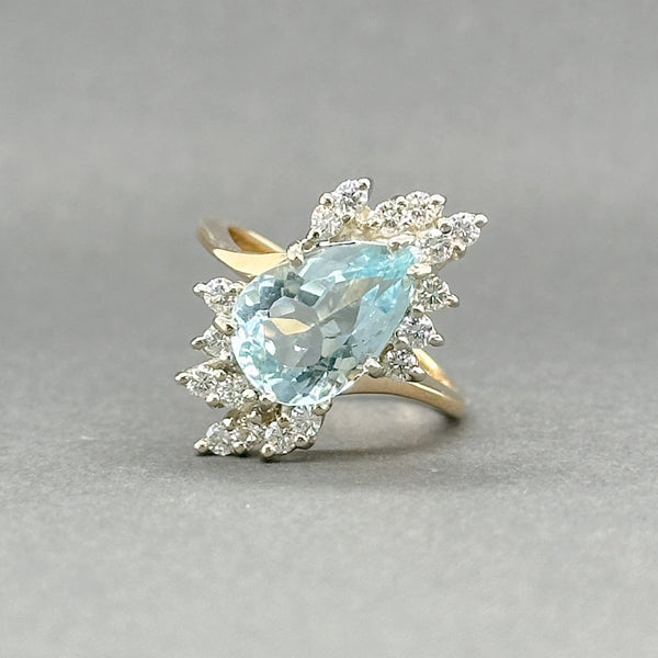 Estate 14K TT Gold 2.45ct Aquamarine & 0.30ctw G-H/VS2-SI1 Diamond Ring