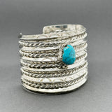 Estate SS Turquoise Wide Cuff Bracelet