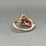 Estate 14K R Gold 0.08ctw Lab-Created Ruby & 0.25ctw Diamond Ring