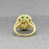 Estate 18K Y Gold 1.29ctw Emerald & 1.89ctw Diamond Ring