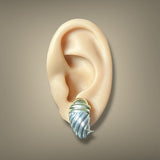 Estate David Yurman SS 14 Thoroughbred Shrimp Earrings