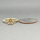 Estate 14K Y Gold Twisted Band Solitaire Eng. Ring Mounting