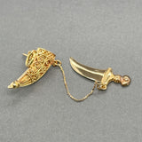 Estate 18K Y Gold Kirpan Lapel Pin