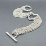 Estate Tiffany & Co. SS Multistrand Heart Toggle Bracelet