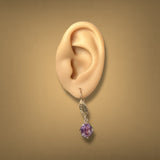 Estate 18K R Gold 10.74ctw Lab-Created Purple Sapphire Earrings