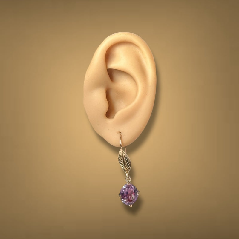 Estate 18K R Gold 10.74ctw Lab-Created Purple Sapphire Earrings