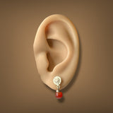 Estate 14K Y Gold 3.04ctw Carnelian Drop Earrings