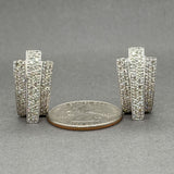 Estate 14K W Gold 1.52ctw I-J/SI2-I1 Diamond J Hoop Earrings
