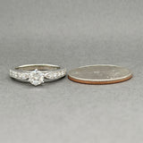 Estate 14K W Gold 0.97ctw H/SI1 Diamond Eng. Ring