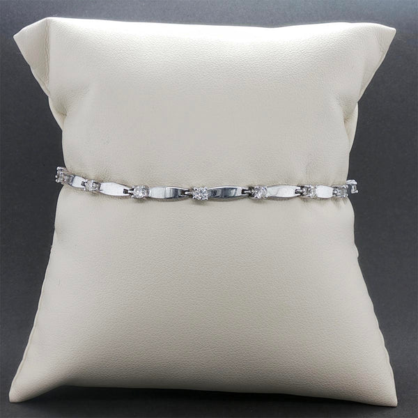 Estate 14K W Gold 0.95ctw Diamond Link Bracelet