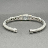 Estate Judith Ripka SS 18 Quartz & Diamond Cuff Bracelet