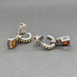 Estate Lagos SS 1.98ctw Citrine Demi Hoop Earrings