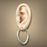 Estate 14K Y Gold Textured 37.5mm Hoop Earrings